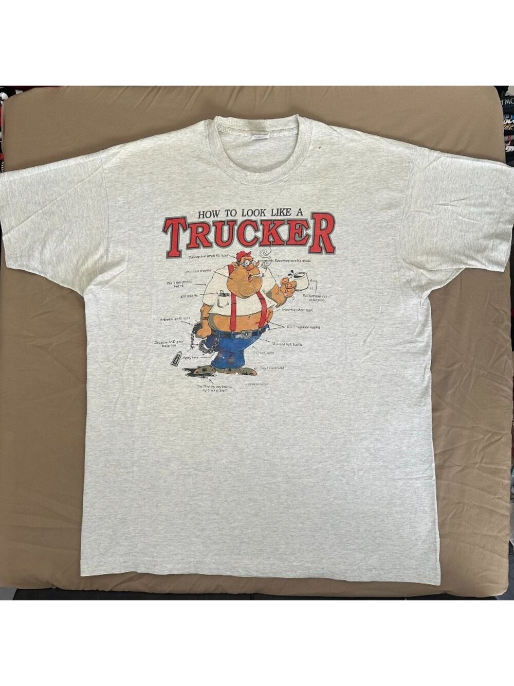 Vintage 90s Truck Driver Trucker Humor T-Shirt Gray XXL Single Stitch Grunge